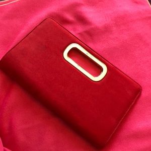 Red suede Clutch